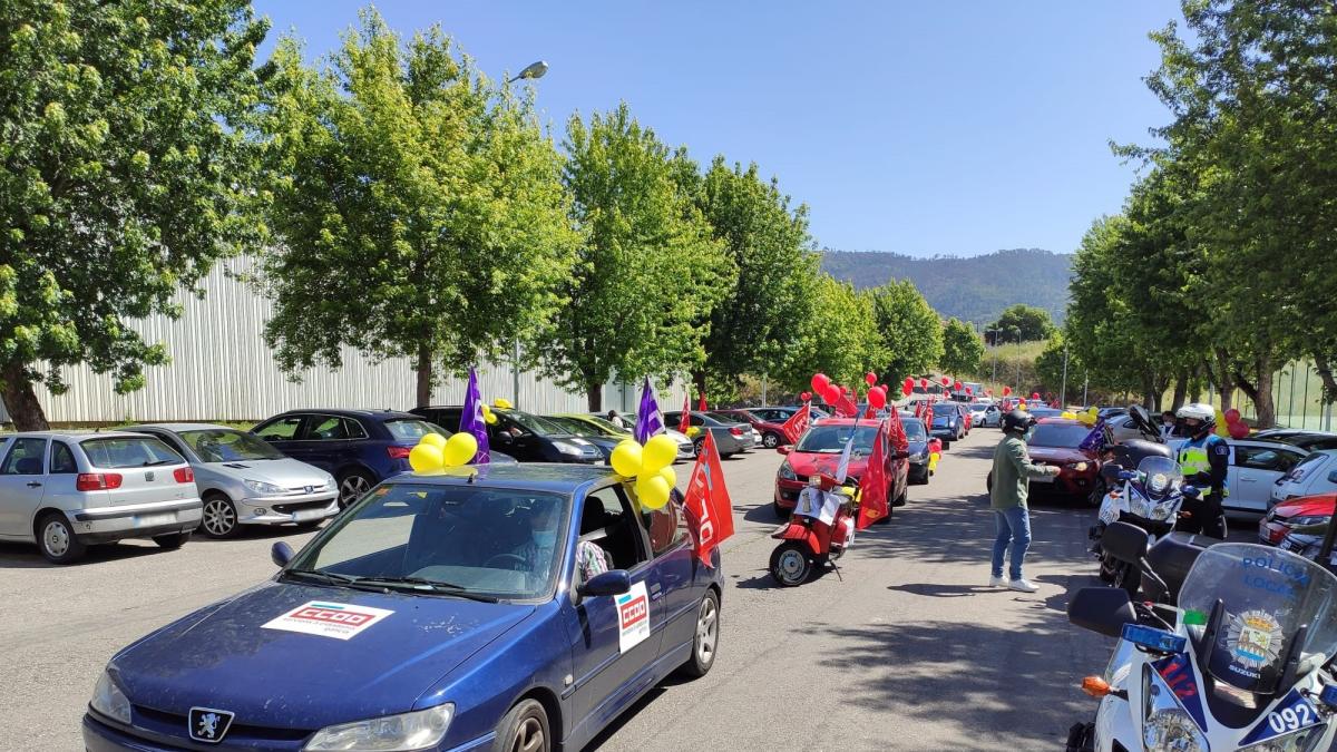 Rodada postal en Ourense para defender o servizo pblico de Correos (26/5/2021)