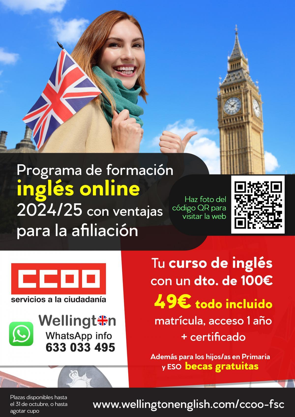 FSC-CCOO e Wellington Learning International renovan a oferta de ingls