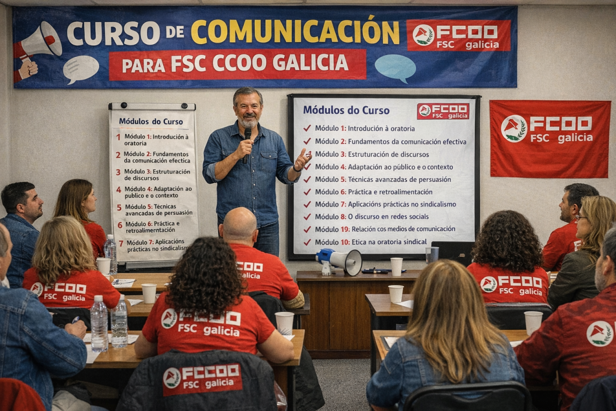 CURSO DE COMUNICACION PARA SINDICALISTAS _ Imagen creada con IA