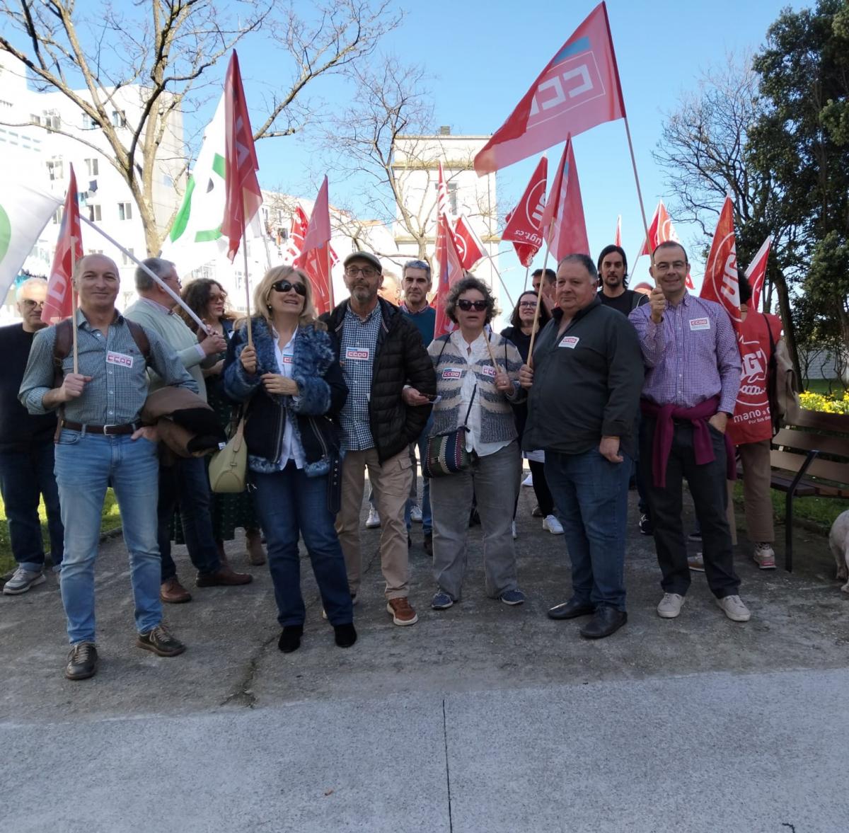 Concentración do persoal da AEMET da Coruña