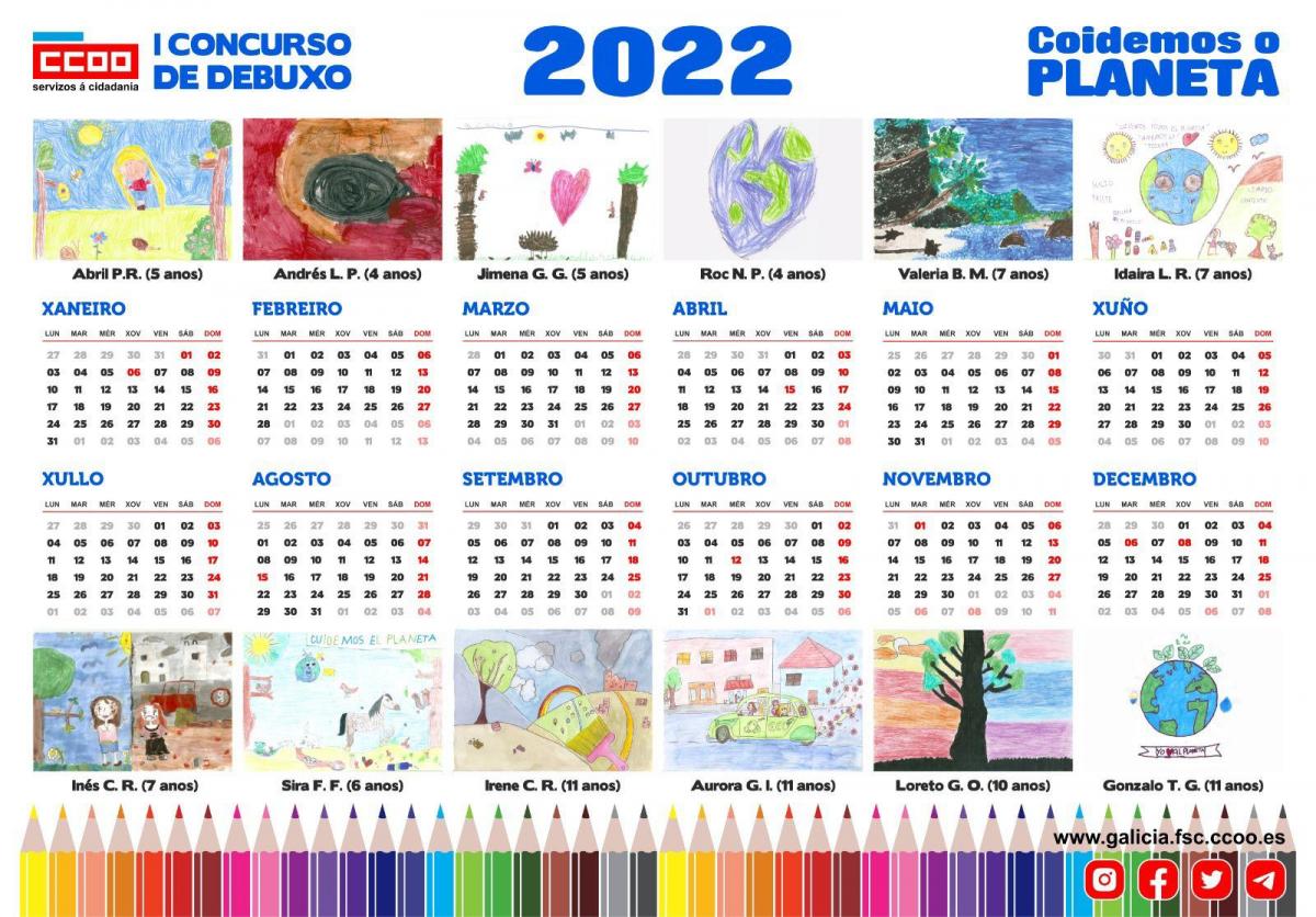 Calendario 2022 CCOO FSC Galicia
